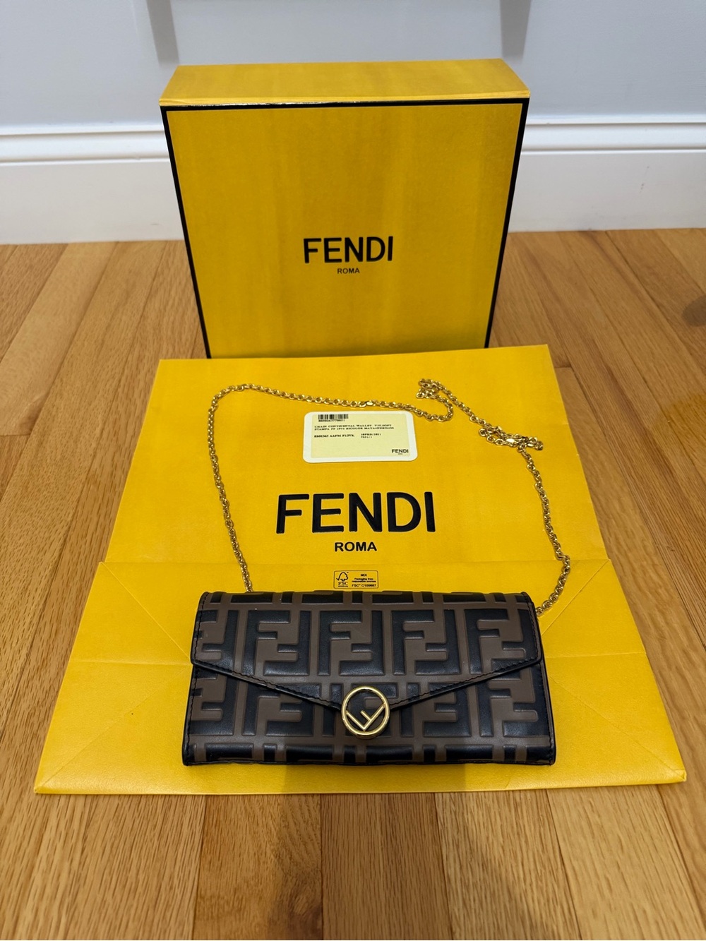 Authentic Fendi Continental Chain Wallet